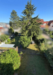 DG_Dachterrasse Blick in Garte - Freistehendes ZFH – bezugsfertiges OG + 43 m² Nutzfläche im DG, Garten + 2 Garagen